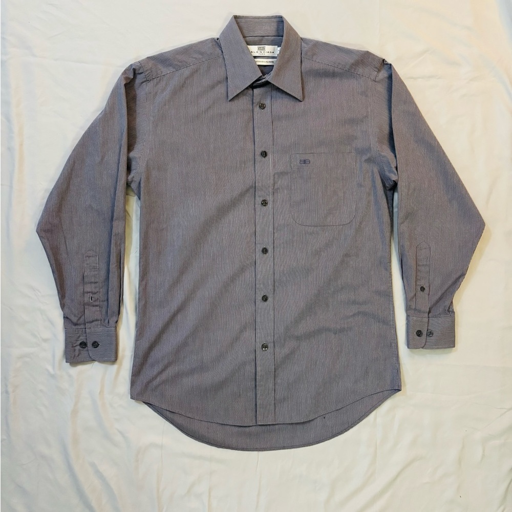 Balenciaga Charcoal Button-Up Dress Shirt